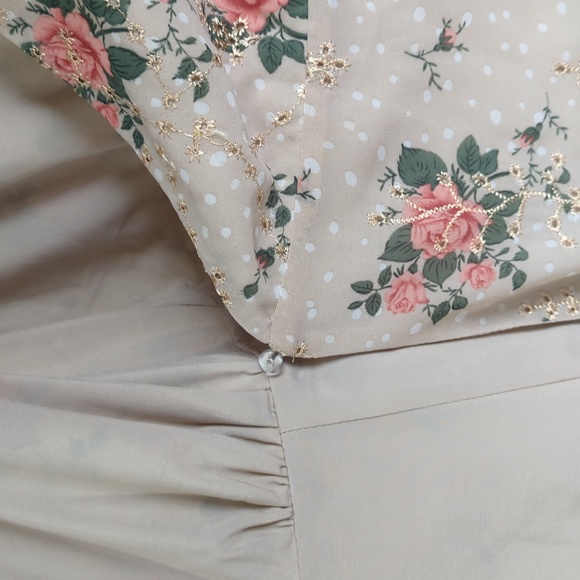 Embroidered Floral Button Detail Wrap Dress - Picture 3 of 12